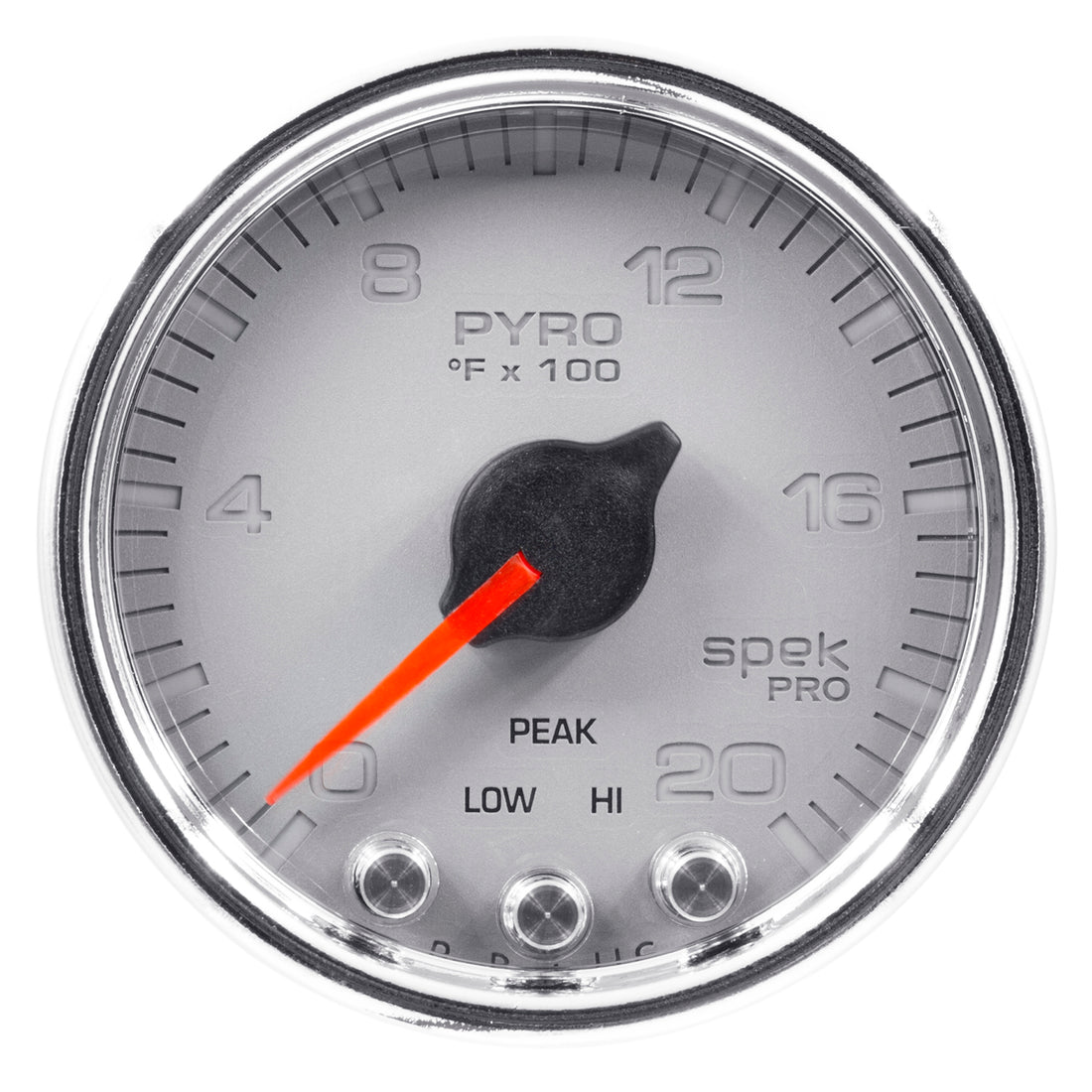 AutoMeter P31021 - GAUGE, PYRO. (EGT), 2 1/16", 2000?F, STEPPER MOTOR W/PEAK & WRN, SLVR/CHRM, SPEK 5