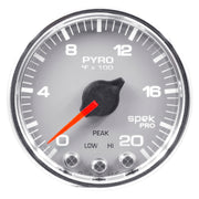AutoMeter P31021 - GAUGE, PYRO. (EGT), 2 1/16", 2000?F, STEPPER MOTOR W/PEAK & WRN, SLVR/CHRM, SPEK 3