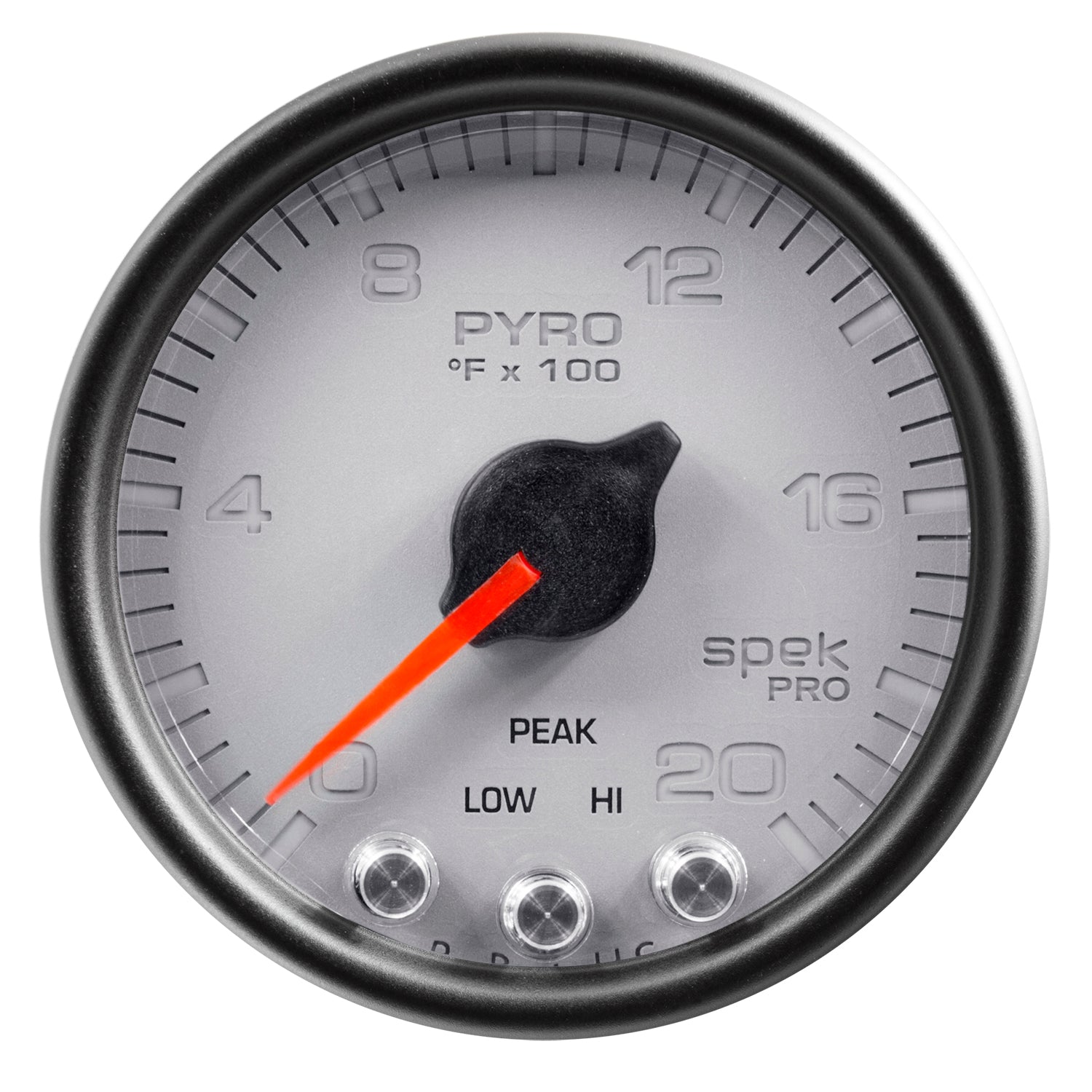 AutoMeter P31022 - GAUGE, PYRO. (EGT), 2 1/16", 2000?F, STEPPER MOTOR W/PEAK & WARN, SLVR/BLK, SPEK 5