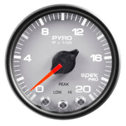 AutoMeter P31022 - GAUGE, PYRO. (EGT), 2 1/16", 2000?F, STEPPER MOTOR W/PEAK & WARN, SLVR/BLK, SPEK 3