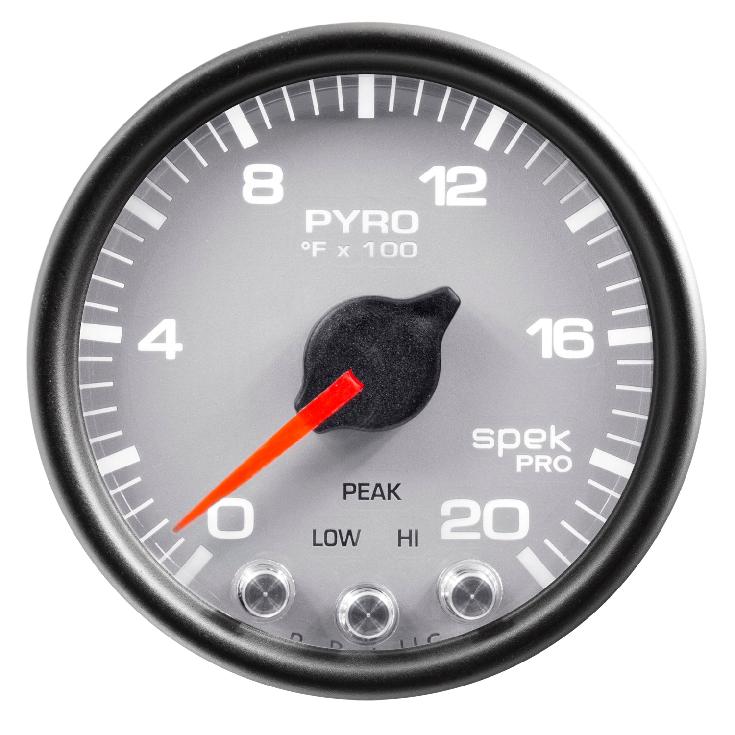 AutoMeter P31022 - GAUGE, PYRO. (EGT), 2 1/16", 2000?F, STEPPER MOTOR W/PEAK & WARN, SLVR/BLK, SPEK 3