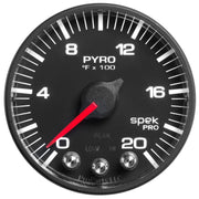 AutoMeter Exhaust AutoMeter P310328 - GAUGE, PYRO. (EGT), 2 1/16", 2000?F, STEPPER MOTOR W/PEAK & WARN, BLK/BLK, SPEK