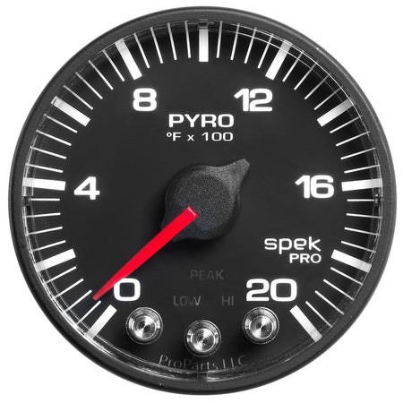 AutoMeter Exhaust AutoMeter P310328 - GAUGE, PYRO. (EGT), 2 1/16", 2000?F, STEPPER MOTOR W/PEAK & WARN, BLK/BLK, SPEK