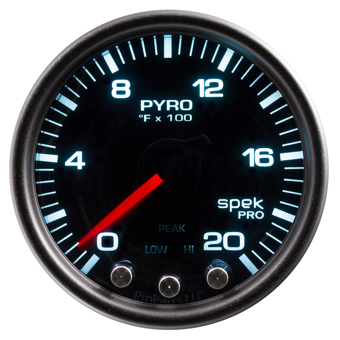 AutoMeter P31052 - GAUGE, PYRO. (EGT), 2 1/16", 2000?F, STEPPER MOTOR W/PEAK & WRN, BK/SMK/BK, SPEK 3