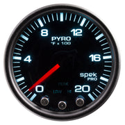 AutoMeter P31052 - GAUGE, PYRO. (EGT), 2 1/16", 2000?F, STEPPER MOTOR W/PEAK & WRN, BK/SMK/BK, SPEK 3