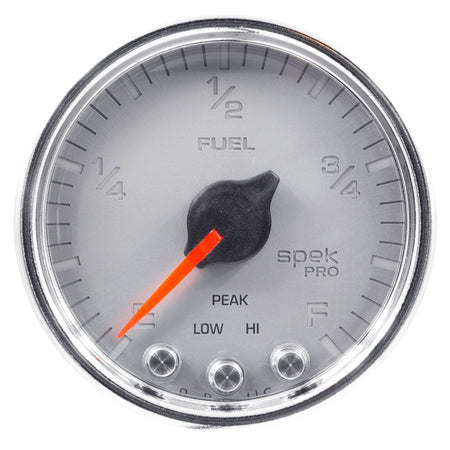 AutoMeter P31221 - GAUGE, FUEL LEVEL, 2 1/16", 0-270O PROGRAMMABLE, SLVR/CHRM, SPEK-PRO 4