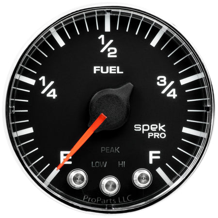 AutoMeter P312318 - GAUGE, FUEL LEVEL, 2 1/16", 0-270O PROGRAMMABLE, BLK/CHRM, SPEK-PRO 3