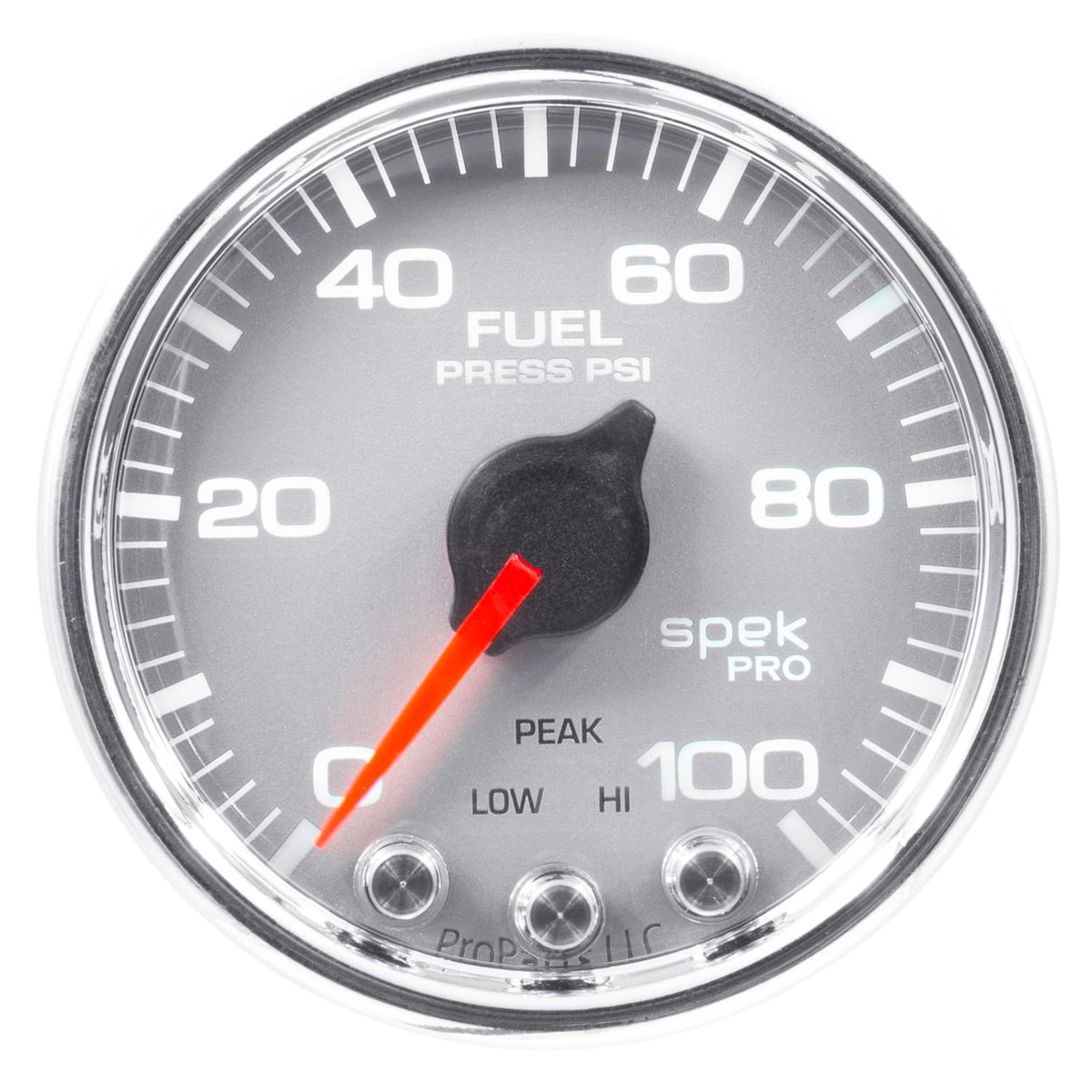 AutoMeter Body AutoMeter P31421 - GAUGE, FUEL PRESS, 2 1/16", 100PSI, STEPPER MOTOR W/PEAK & WARN, SLVR/CHRM, SPEK