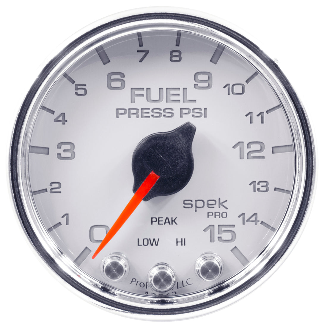 AutoMeter P31511 - GAUGE, FUEL PRESS, 2 1/16", 15PSI, STEPPER MOTOR W/PEAK & WARN, WHT/CHRM, SPEK 4