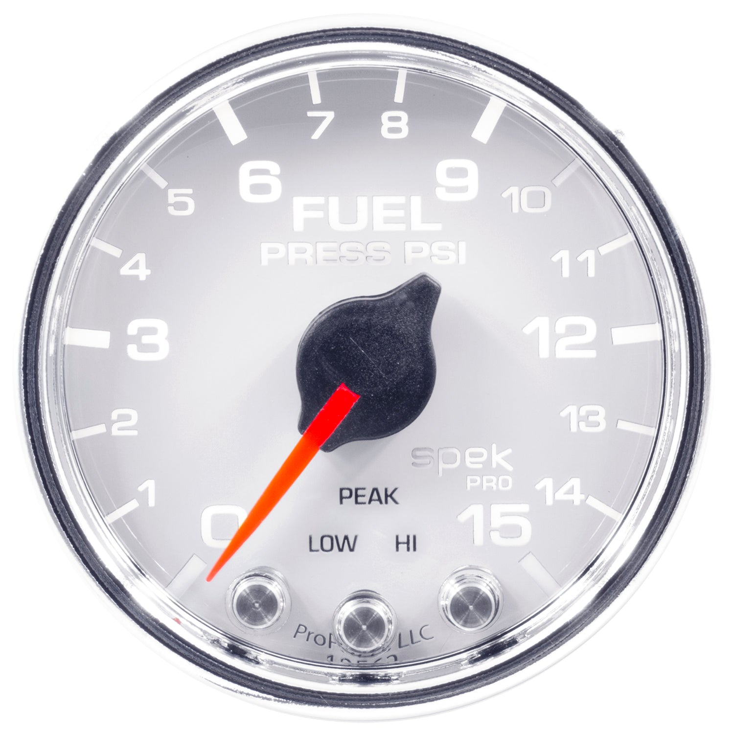 AutoMeter P31511 - GAUGE, FUEL PRESS, 2 1/16", 15PSI, STEPPER MOTOR W/PEAK & WARN, WHT/CHRM, SPEK 3