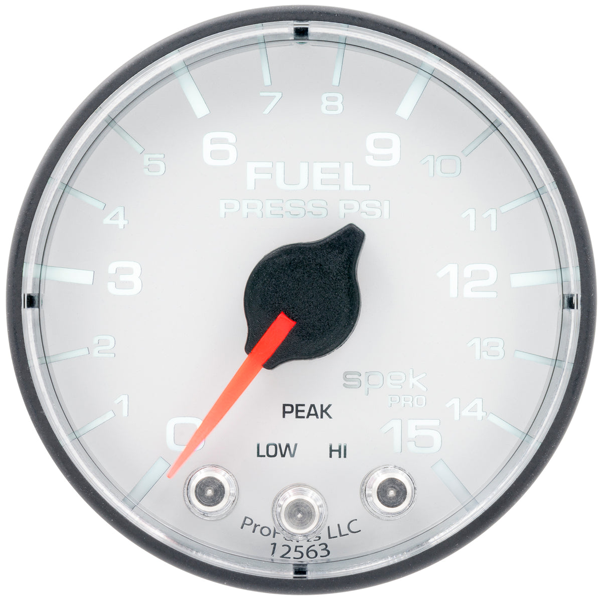 AutoMeter P315128 - GAUGE, FUEL PRESS, 2 1/16", 15PSI, STEPPER MOTOR W/PEAK & WARN, WHT/BLK, SPEK 2