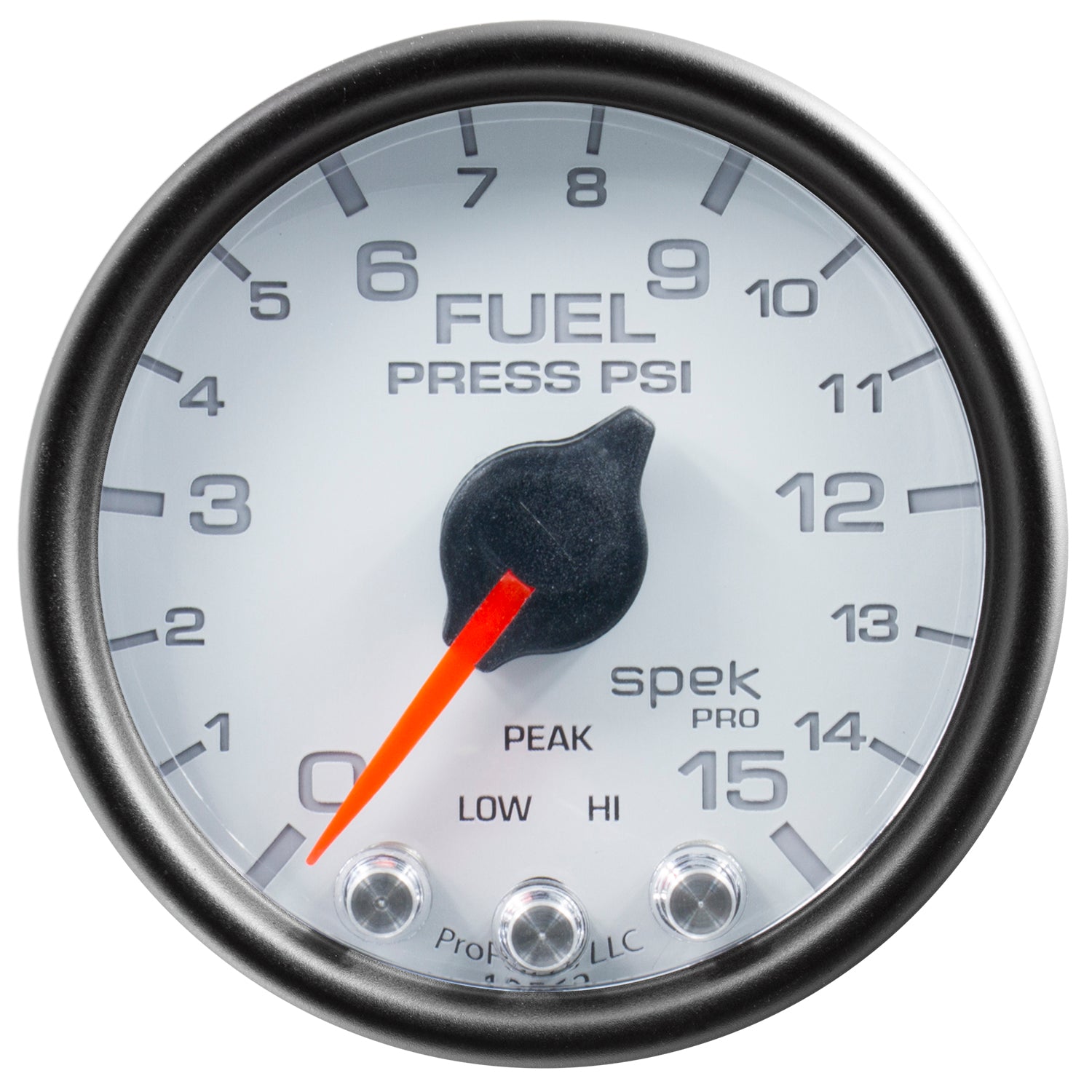 AutoMeter P31512 - GAUGE, FUEL PRESS, 2 1/16", 15PSI, STEPPER MOTOR W/PEAK & WARN, WHT/BLK, SPEK 4