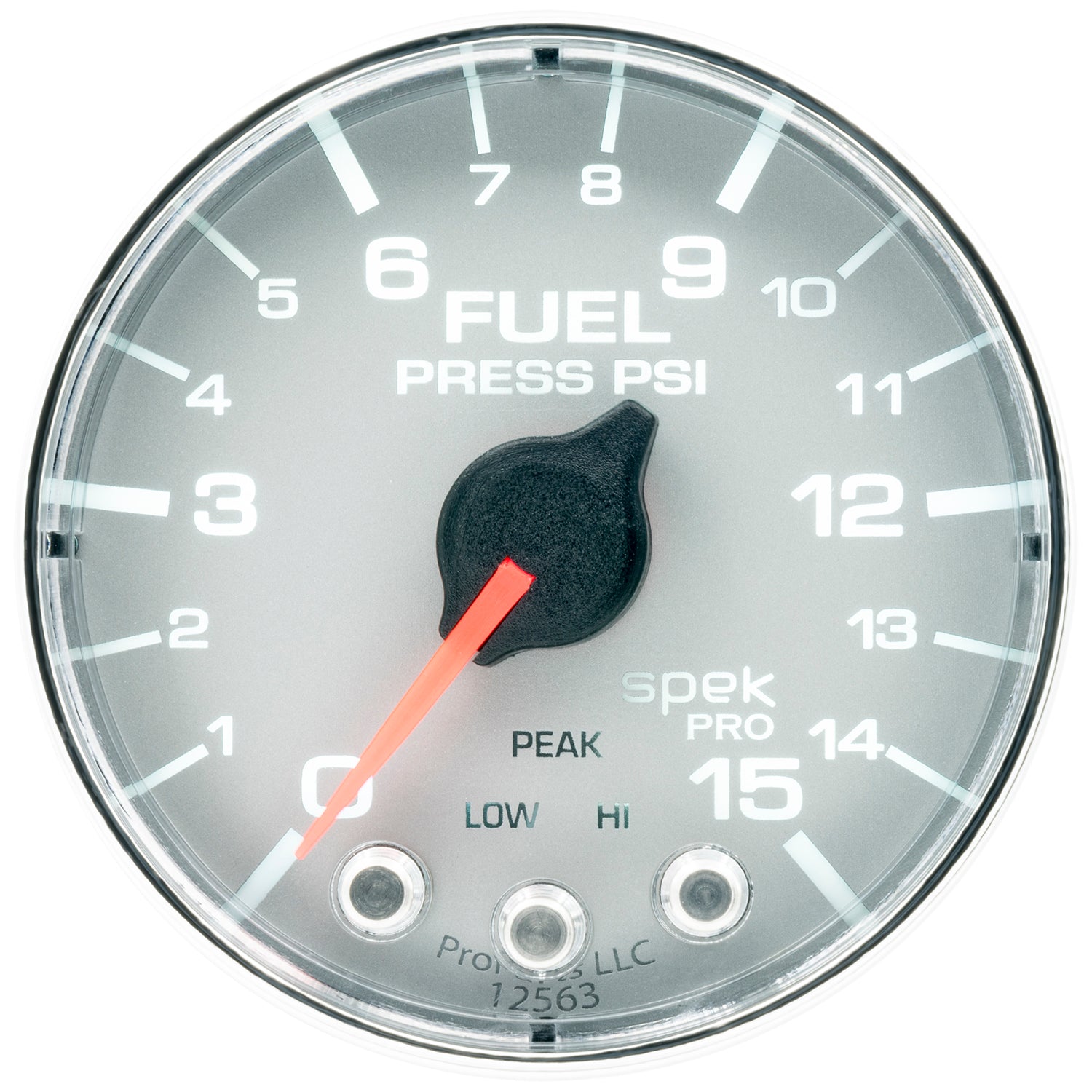 AutoMeter P315218 - GAUGE, FUEL PRESS, 2 1/16", 15PSI, STEPPER MOTOR W/PEAK & WARN, SLVR/CHRM, SPEK 4