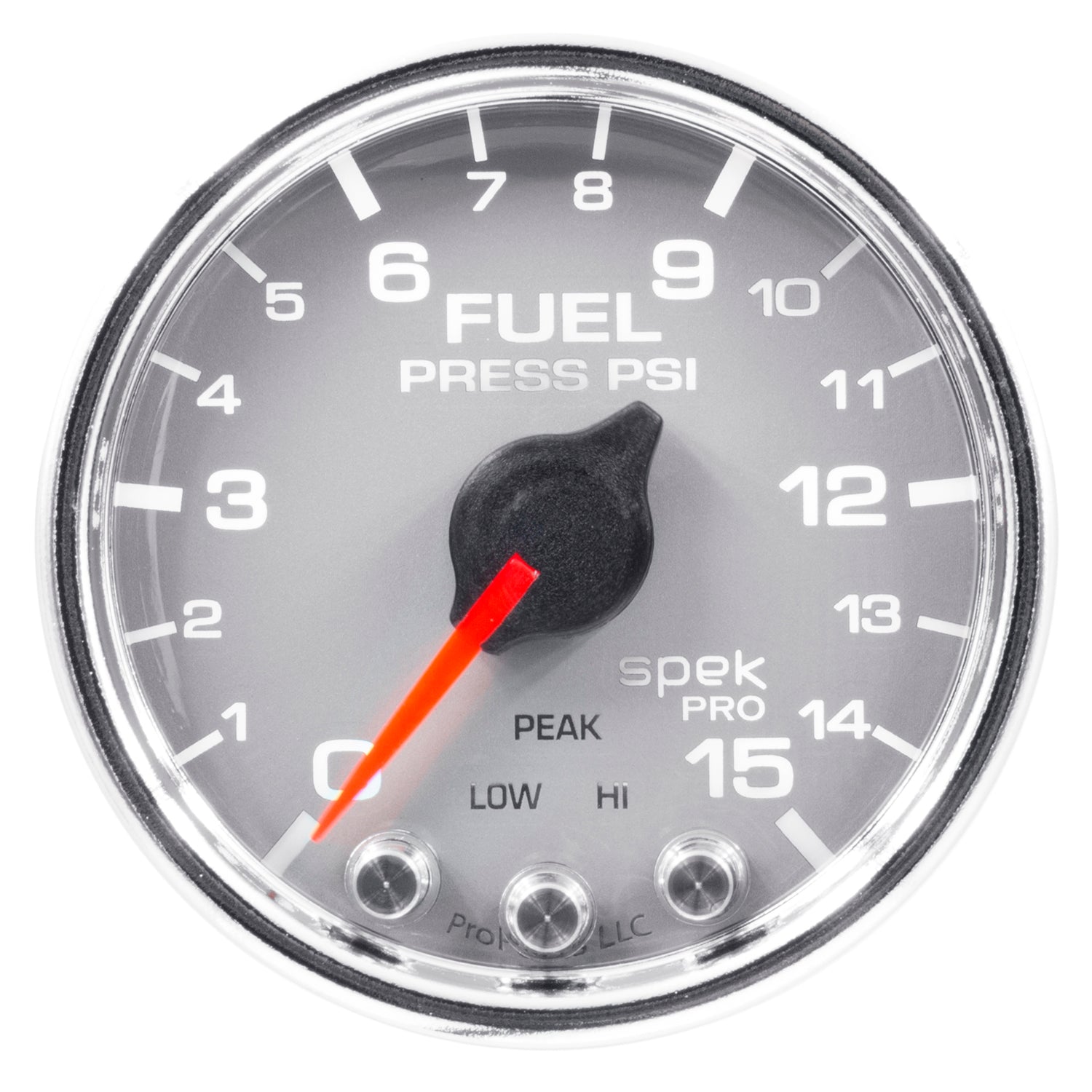 AutoMeter P31521 - GAUGE, FUEL PRESS, 2 1/16", 15PSI, STEPPER MOTOR W/PEAK & WARN, SLVR/CHRM, SPEK 5