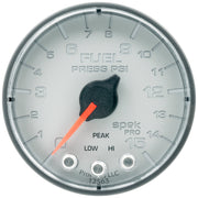 AutoMeter P315228 - GAUGE, FUEL PRESS, 2 1/16", 15PSI, STEPPER MOTOR W/PEAK & WARN, SLVR/BLK, SPEK 3