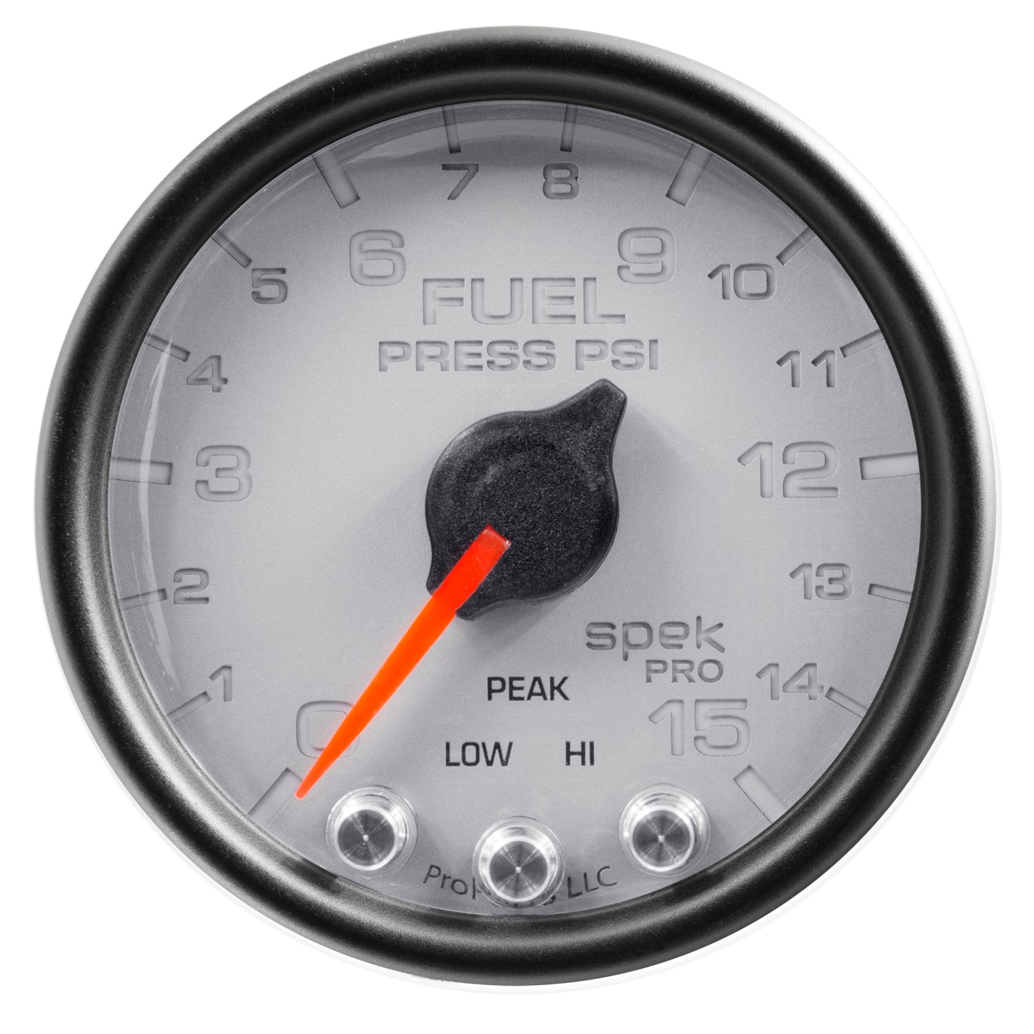AutoMeter P31522 - GAUGE, FUEL PRESS, 2 1/16", 15PSI, STEPPER MOTOR W/PEAK & WARN, SLVR/BLK, SPEK 4