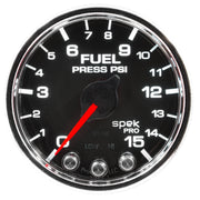 AutoMeter P31531 - GAUGE, FUEL PRESS, 2 1/16", 15PSI, STEPPER MOTOR W/PEAK & WARN, BLK/CHRM, SPEK 3