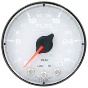 AutoMeter P316128 - GAUGE, FUEL PRESS, 2 1/16", 30PSI, STEPPER MOTOR W/PEAK & WARN, WHT/BLK, SPEK