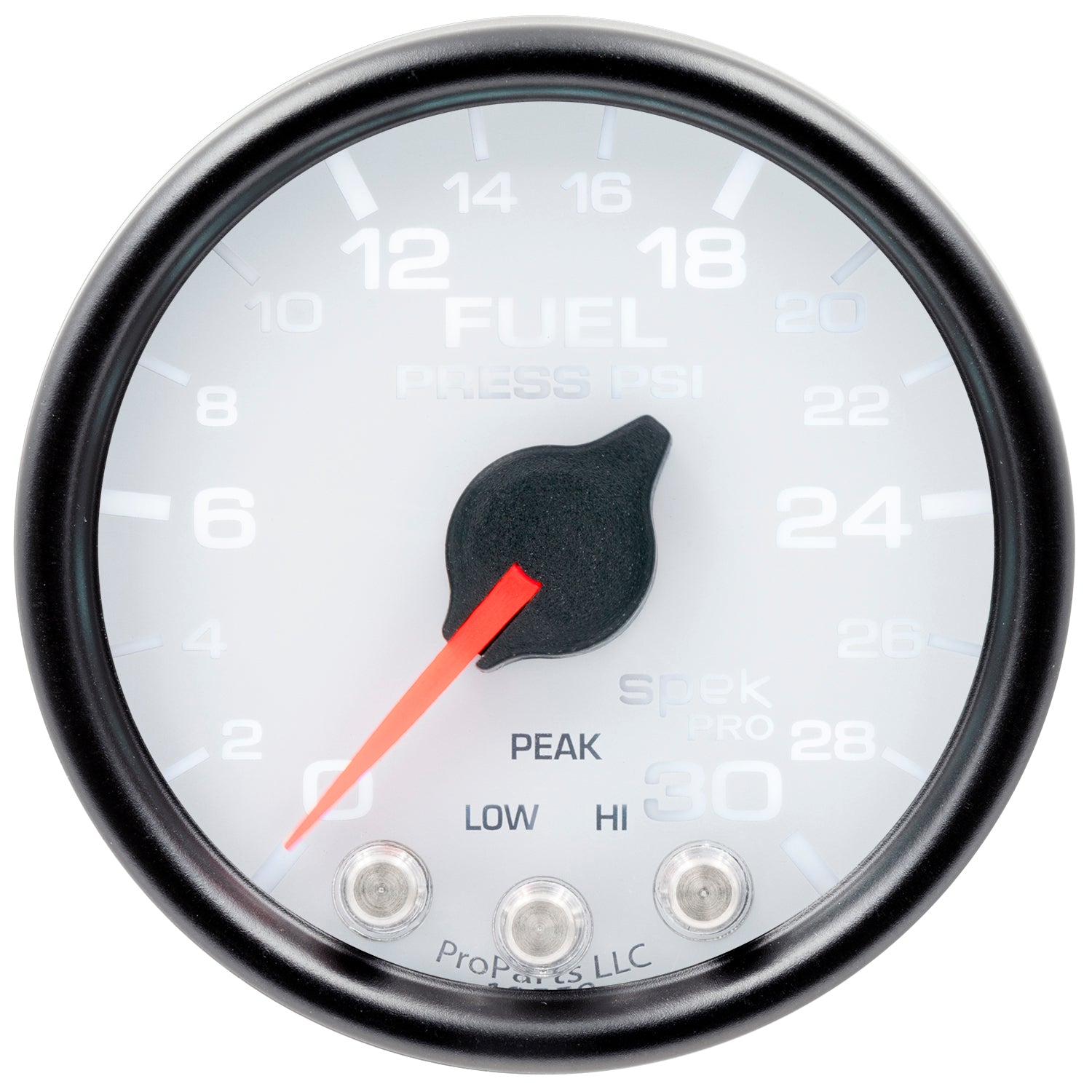 AutoMeter P31612 - GAUGE, FUEL PRESS, 2 1/16", 30PSI, STEPPER MOTOR W/PEAK & WARN, WHT/BLK, SPEK