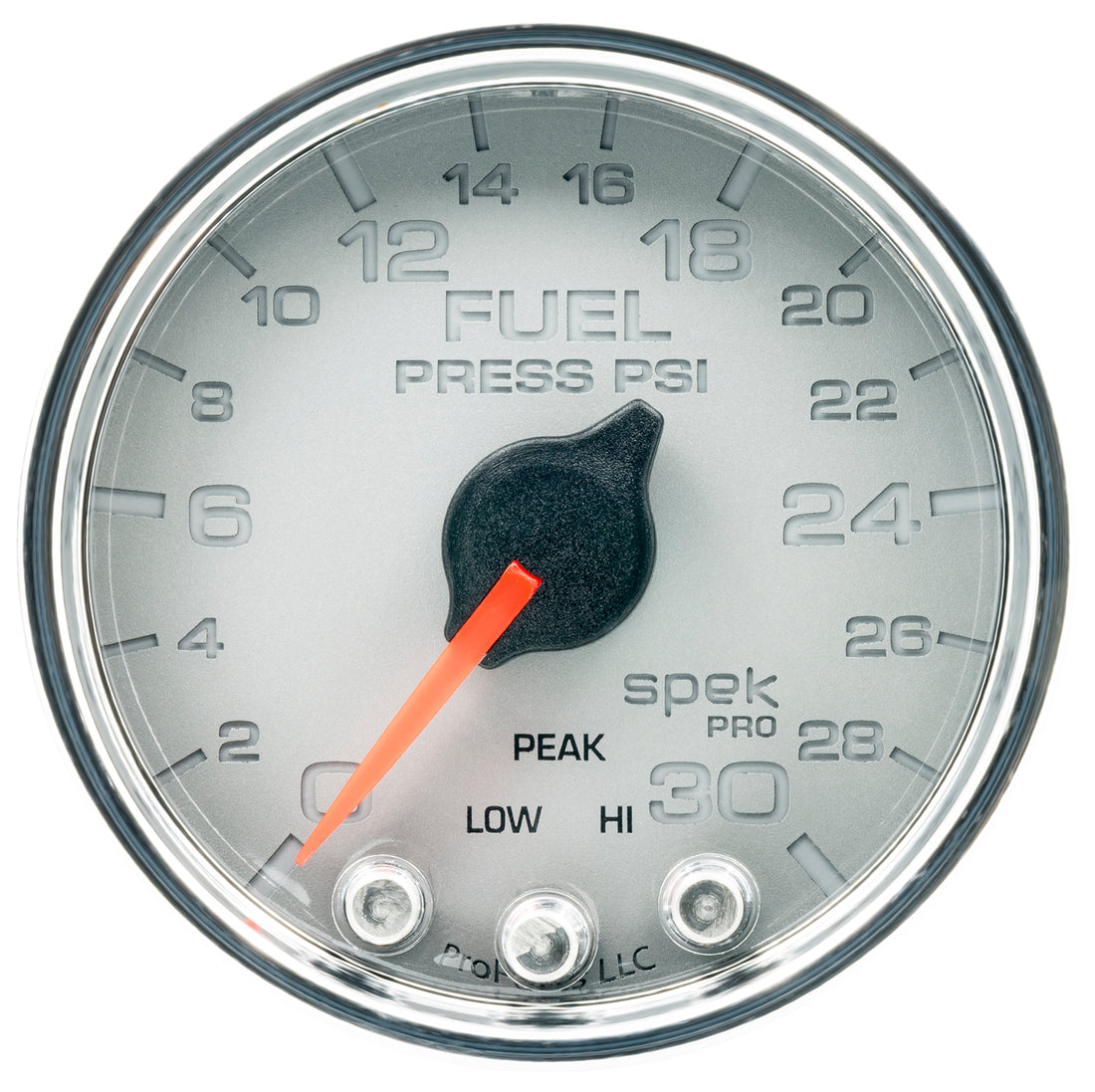 AutoMeter P31621 - GAUGE, FUEL PRESS, 2 1/16", 30PSI, STEPPER MOTOR W/PEAK & WARN, SLVR/CHRM, SPEK 3