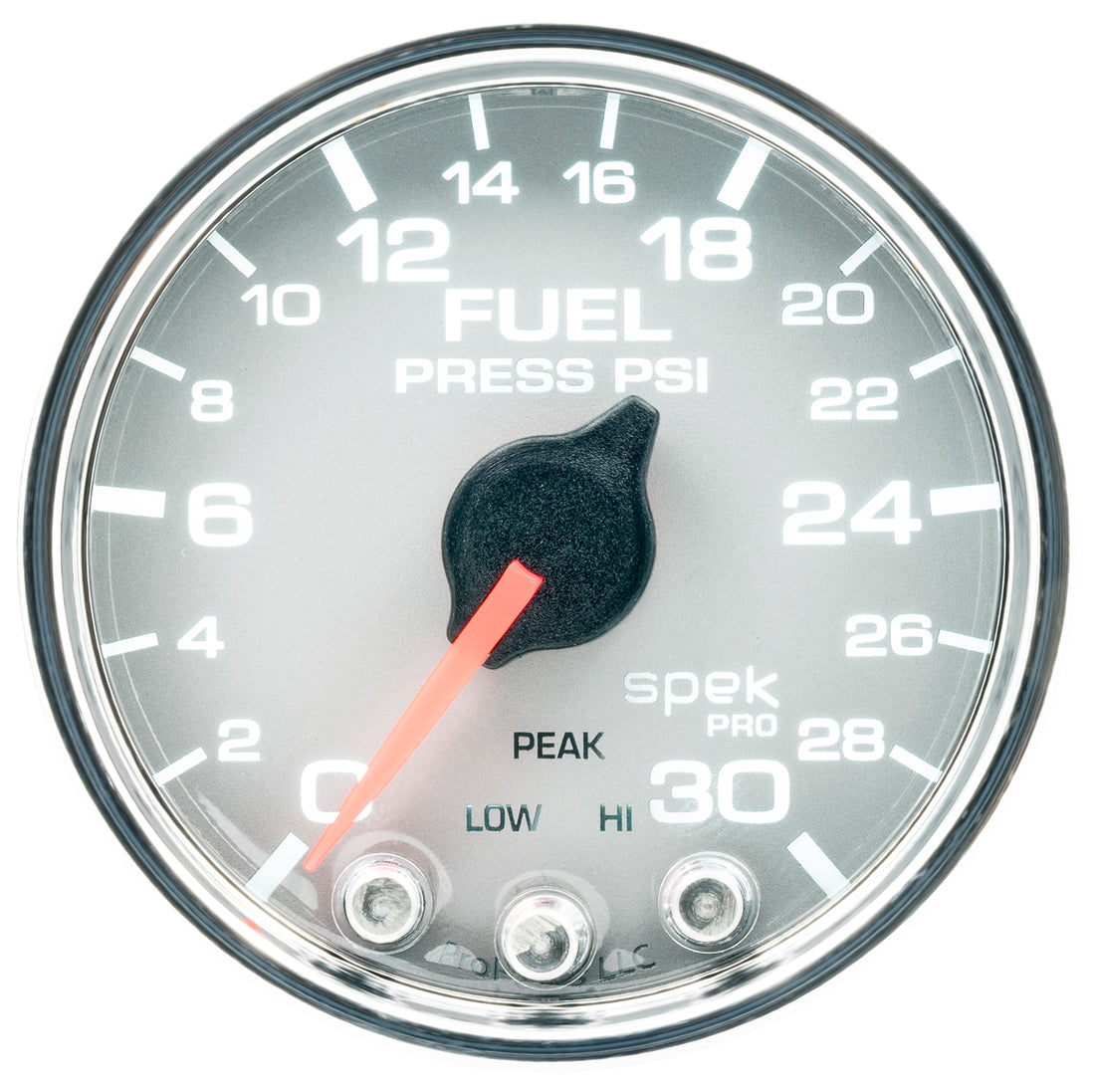 AutoMeter P31621 - GAUGE, FUEL PRESS, 2 1/16", 30PSI, STEPPER MOTOR W/PEAK & WARN, SLVR/CHRM, SPEK 4