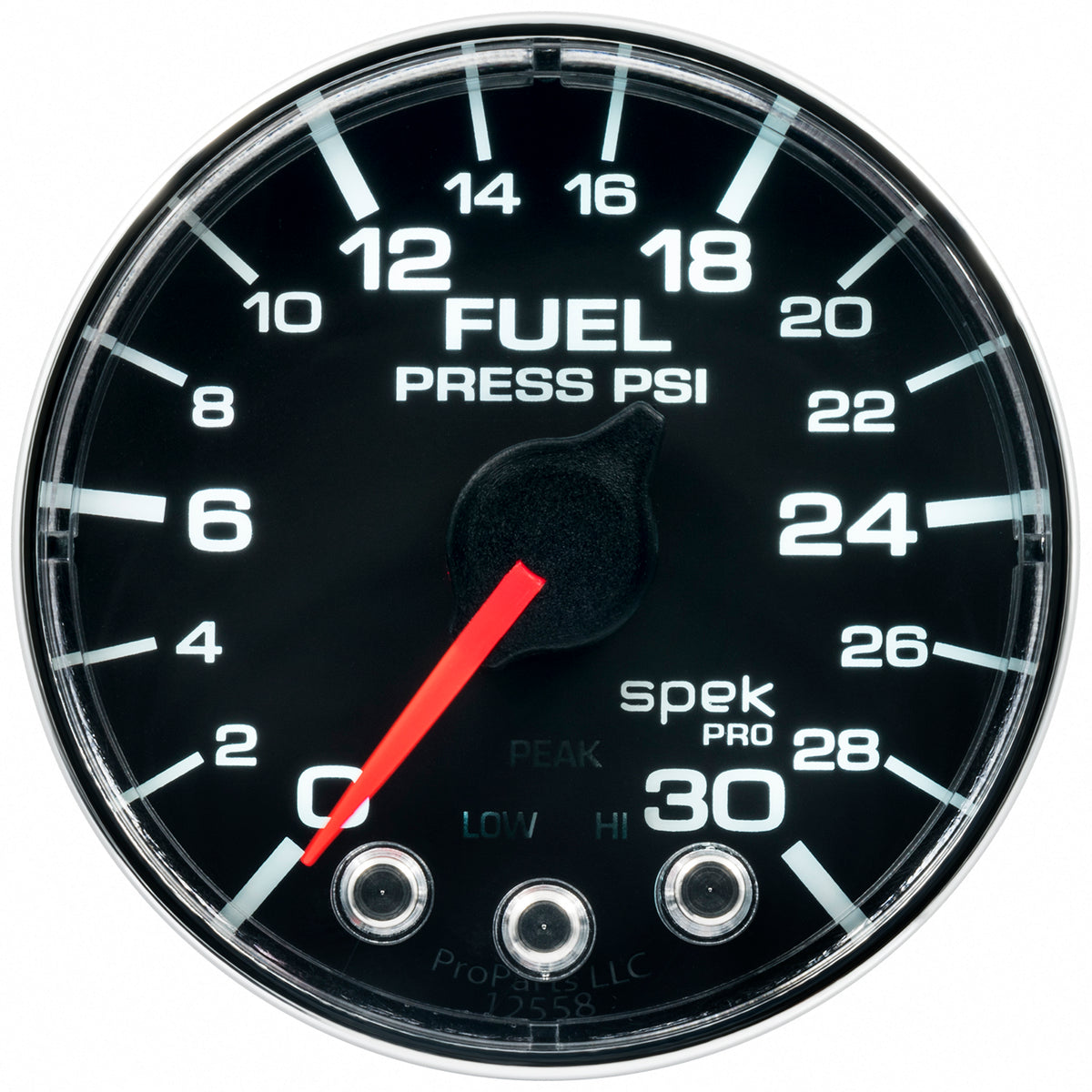 AutoMeter P316318 - GAUGE, FUEL PRESS, 2 1/16", 30PSI, STEPPER MOTOR W/PEAK & WARN, BLK/CHRM, SPEK 3