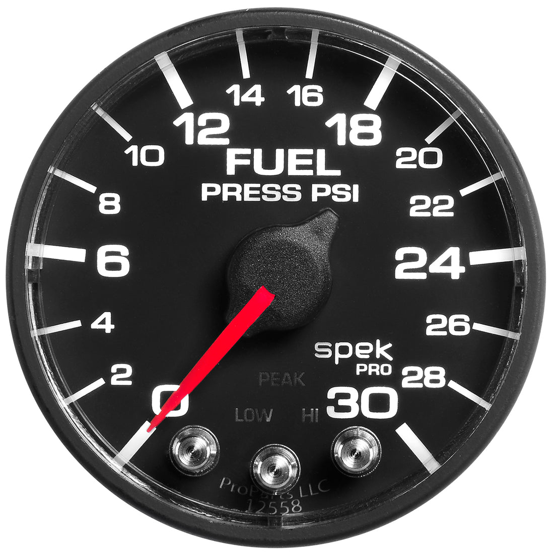 AutoMeter P316328 - GAUGE, FUEL PRESS, 2 1/16", 30PSI, STEPPER MOTOR W/PEAK & WARN, BLK/BLK, SPEK