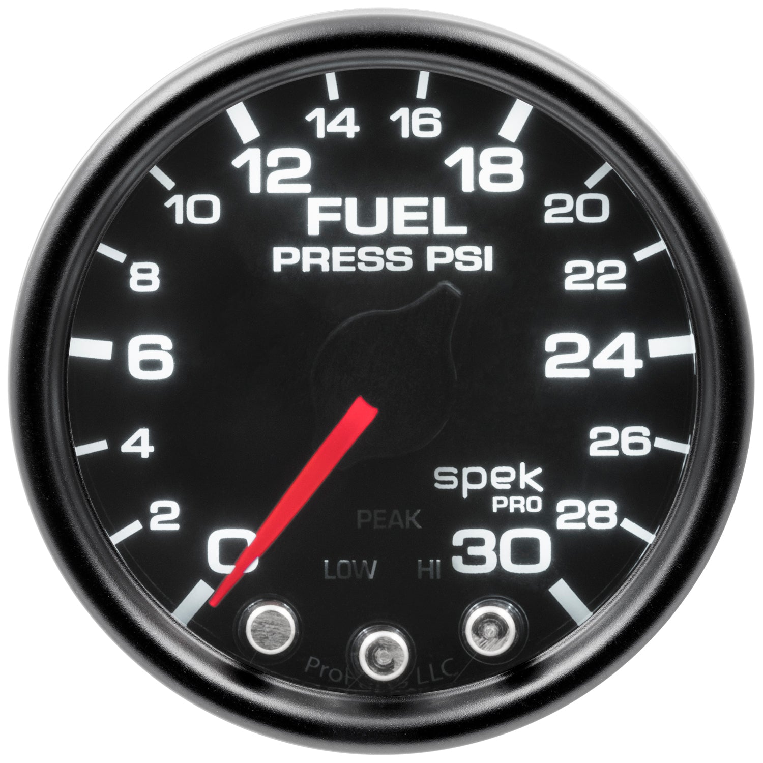 AutoMeter P31652 - GAUGE, FUEL PRESS, 2 1/16", 30PSI, STEPPER MOTOR W/PK & WRN, BLK/SMOKE/BLK, SPEK