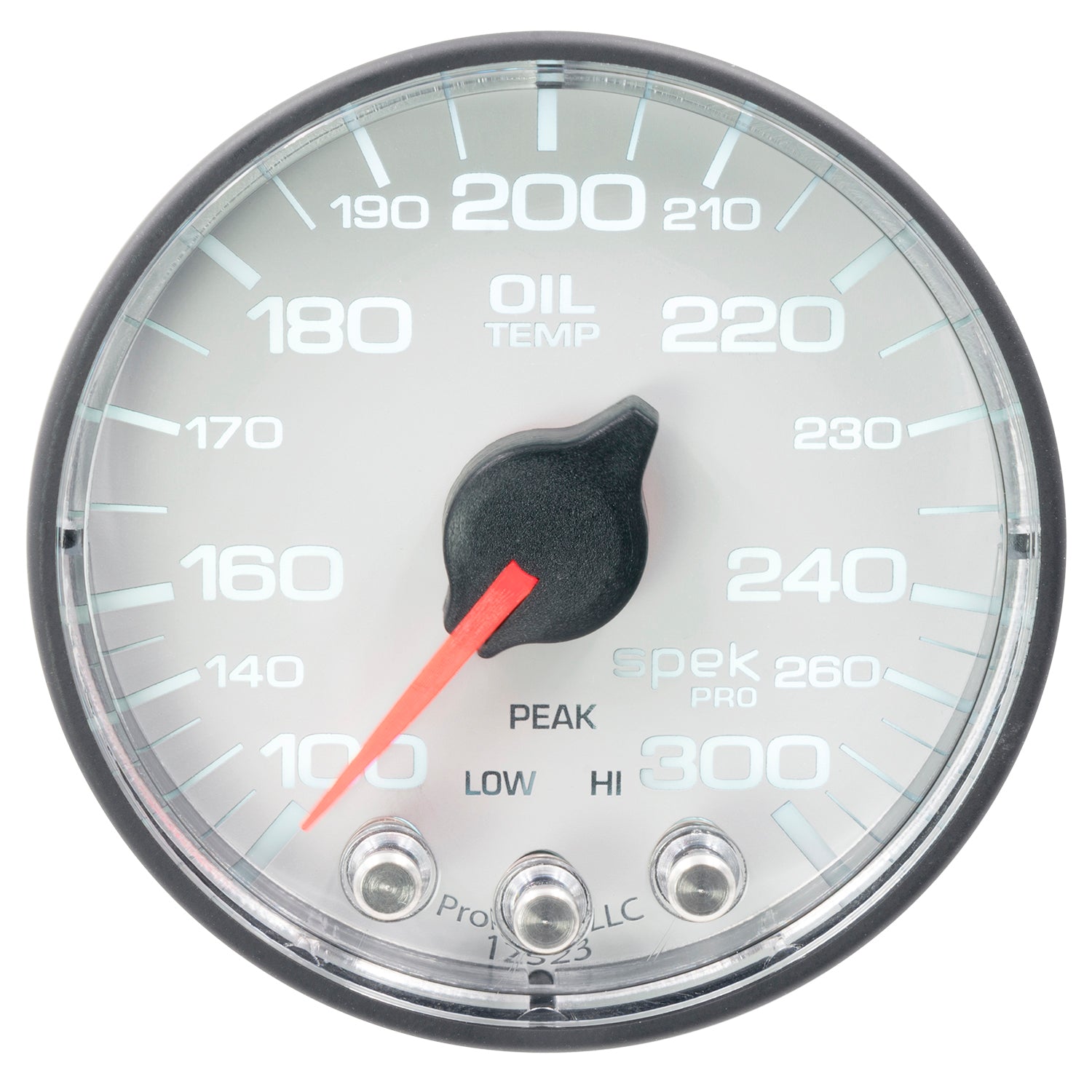 AutoMeter P322128 - GAUGE, OIL TEMP, 2 1/16", 300?F, STEPPER MOTOR W/PEAK & WARN, WHT/BLK, SPEK-PRO 2