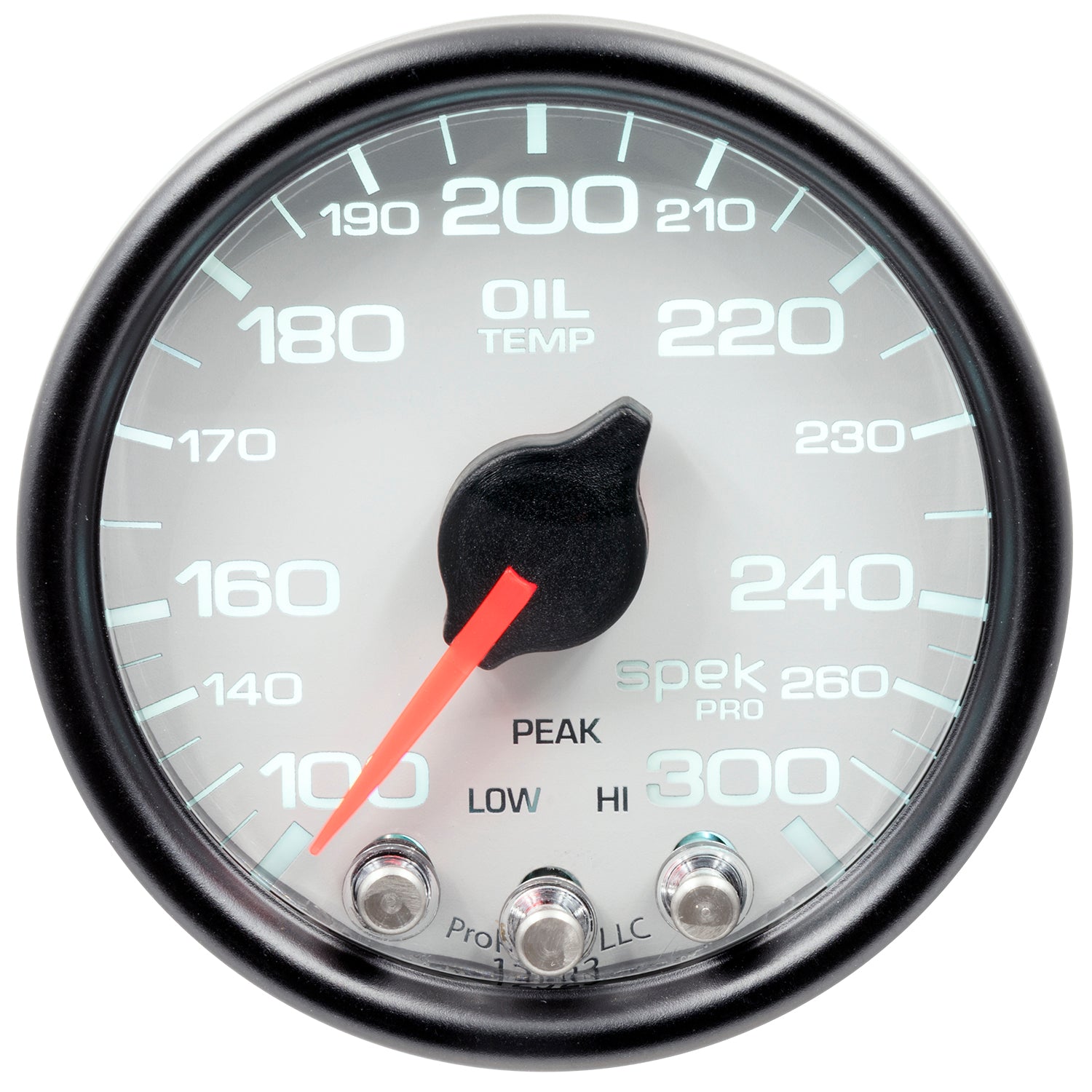 AutoMeter P32212 - GAUGE, OIL TEMP, 2 1/16", 300?F, STEPPER MOTOR W/PEAK & WARN, WHT/BLK, SPEK-PRO 3