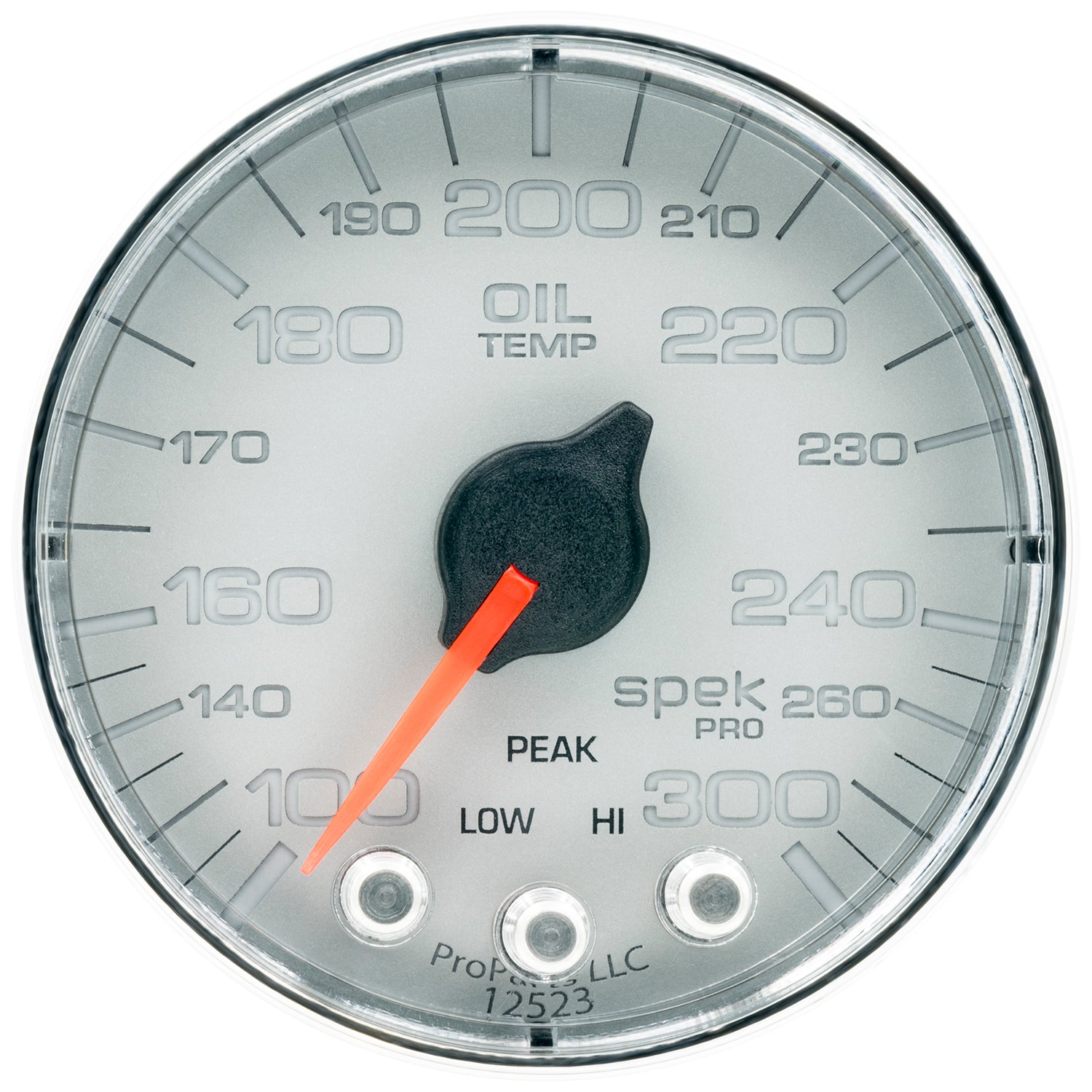 AutoMeter P322218 - GAUGE, OIL TEMP, 2 1/16", 300?F, STEPPER MOTOR W/PK & WRN, SLVR/CHRM, SPEK-PRO 3