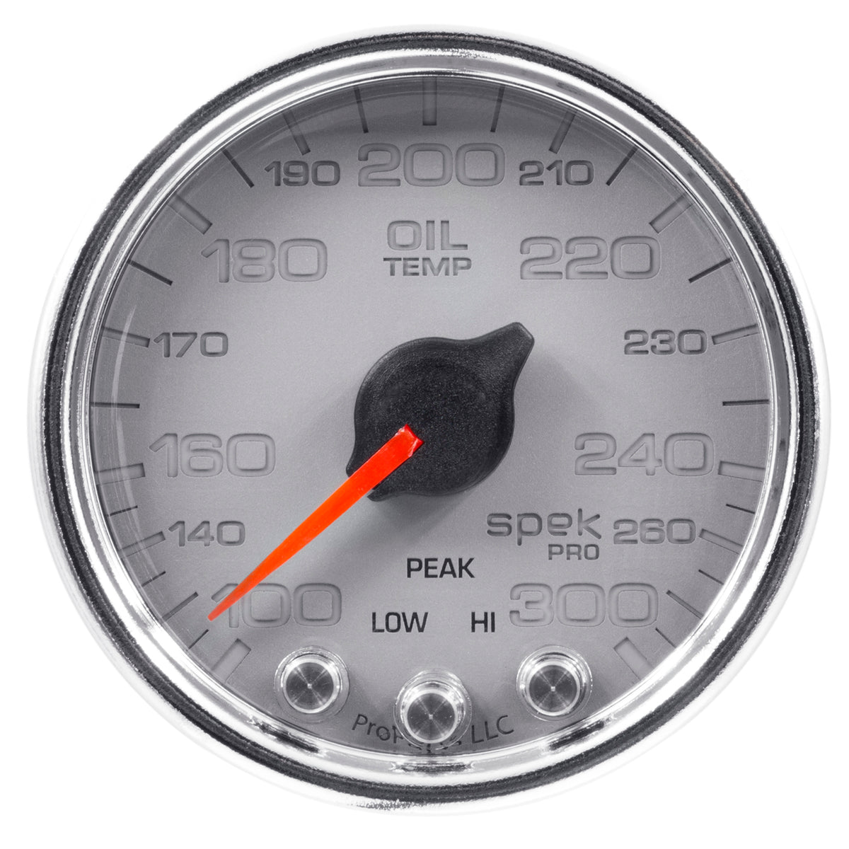 AutoMeter P32221 - GAUGE, OIL TEMP, 2 1/16", 300?F, STEPPER MOTOR W/PK & WRN, SLVR/CHRM, SPEK-PRO 2