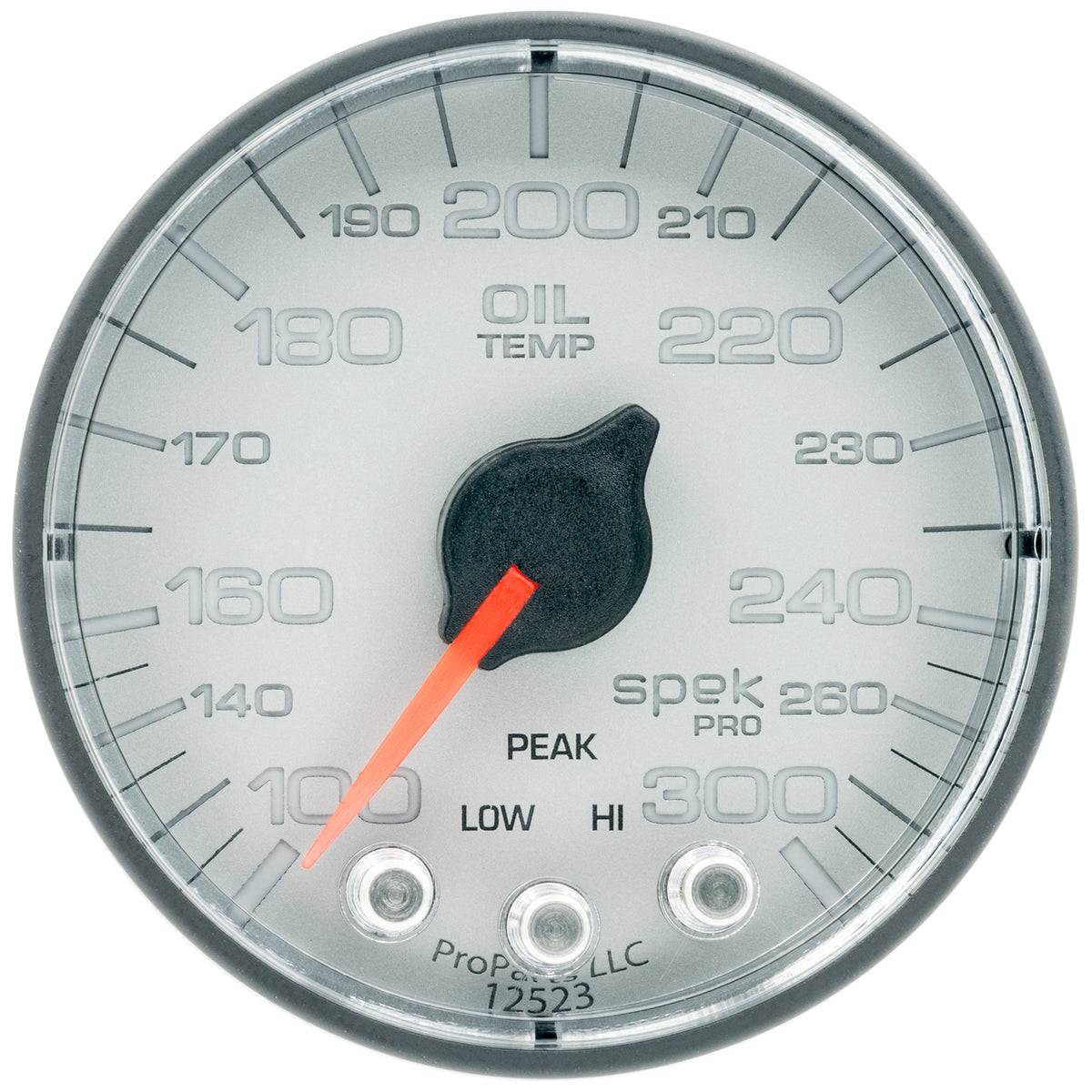 AutoMeter P322228 - GAUGE, OIL TEMP, 2 1/16", 300?F, STEPPER MOTOR W/PEAK & WARN, SLVR/BLK, SPEK-PRO 2
