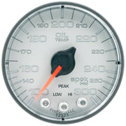 AutoMeter P322228 - GAUGE, OIL TEMP, 2 1/16", 300?F, STEPPER MOTOR W/PEAK & WARN, SLVR/BLK, SPEK-PRO 2