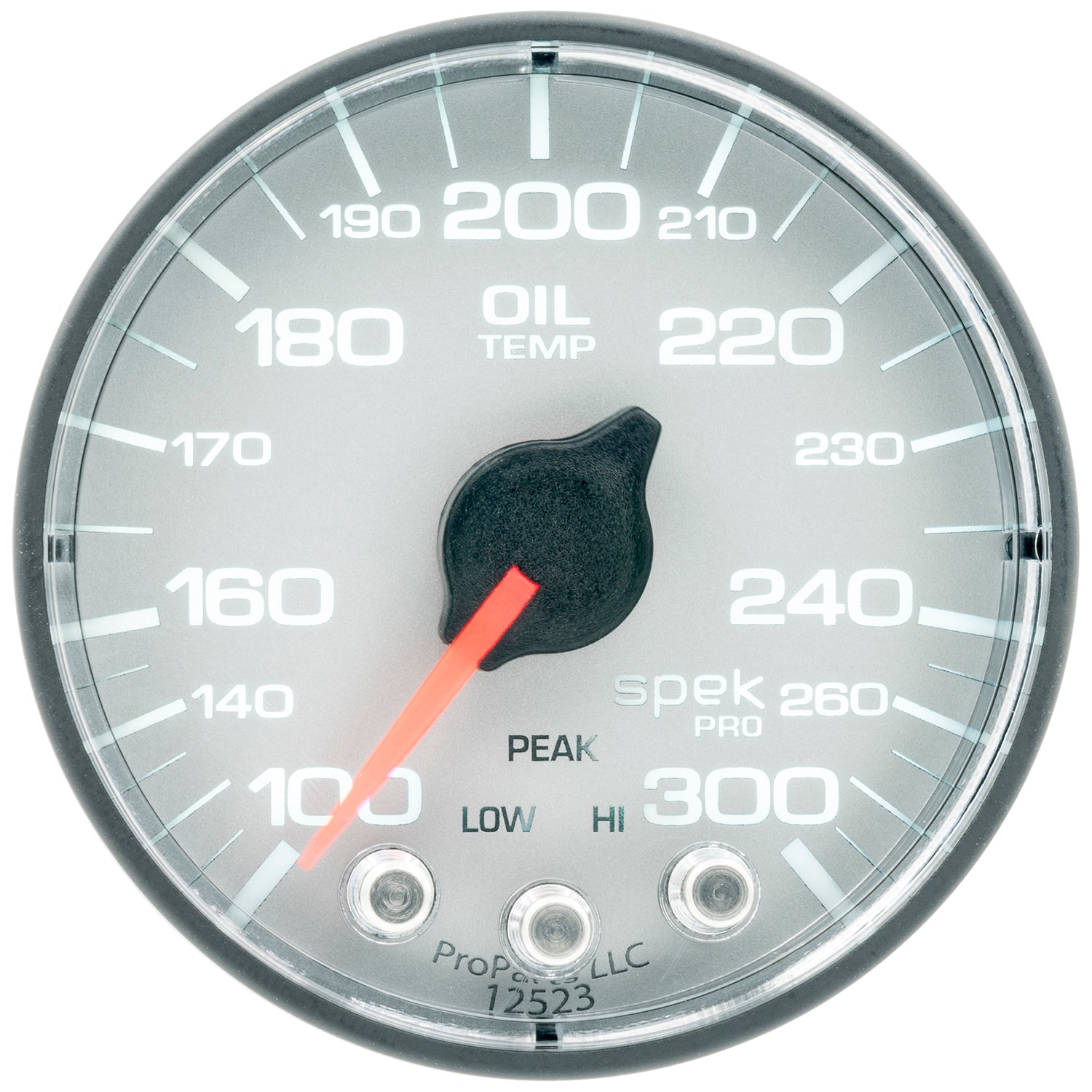 AutoMeter P322228 - GAUGE, OIL TEMP, 2 1/16", 300?F, STEPPER MOTOR W/PEAK & WARN, SLVR/BLK, SPEK-PRO 3