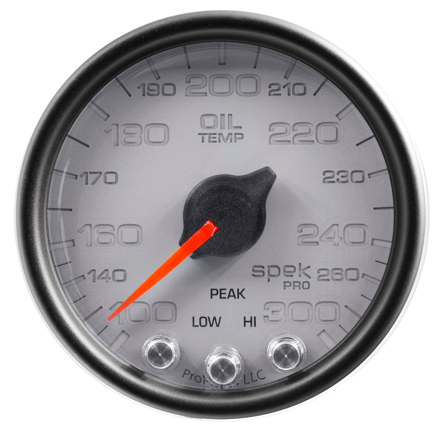 AutoMeter P32222 - GAUGE, OIL TEMP, 2 1/16", 300?F, STEPPER MOTOR W/PEAK & WARN, SLVR/BLK, SPEK-PRO 4
