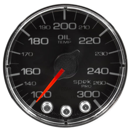 AutoMeter P322318 - GAUGE, OIL TEMP, 2 1/16", 300?F, STEPPER MOTOR W/PEAK & WARN, BLK/CHRM, SPEK-PRO 4