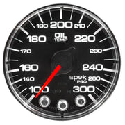 AutoMeter P322318 - GAUGE, OIL TEMP, 2 1/16", 300?F, STEPPER MOTOR W/PEAK & WARN, BLK/CHRM, SPEK-PRO 3