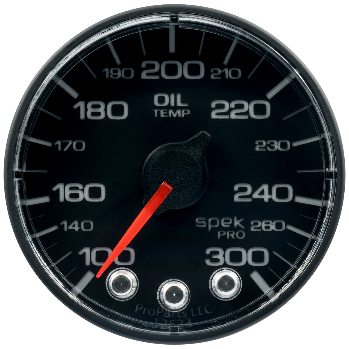 AutoMeter P322328 - GAUGE, OIL TEMP, 2 1/16", 300?F, STEPPER MOTOR W/PEAK & WARN, BLK/BLK, SPEK-PRO 4