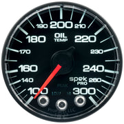 AutoMeter P322328 - GAUGE, OIL TEMP, 2 1/16", 300?F, STEPPER MOTOR W/PEAK & WARN, BLK/BLK, SPEK-PRO 3