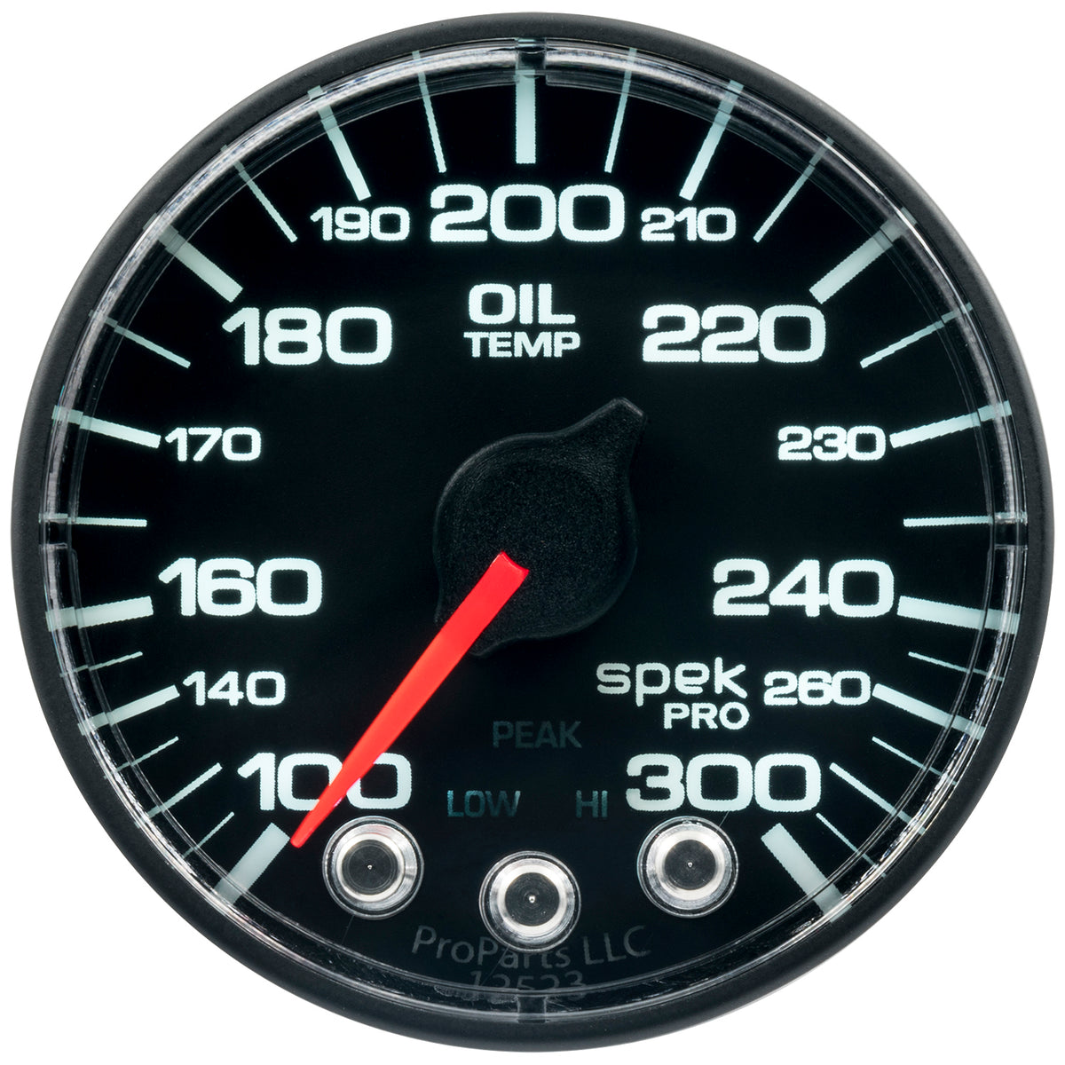 AutoMeter P322328 - GAUGE, OIL TEMP, 2 1/16", 300?F, STEPPER MOTOR W/PEAK & WARN, BLK/BLK, SPEK-PRO 3