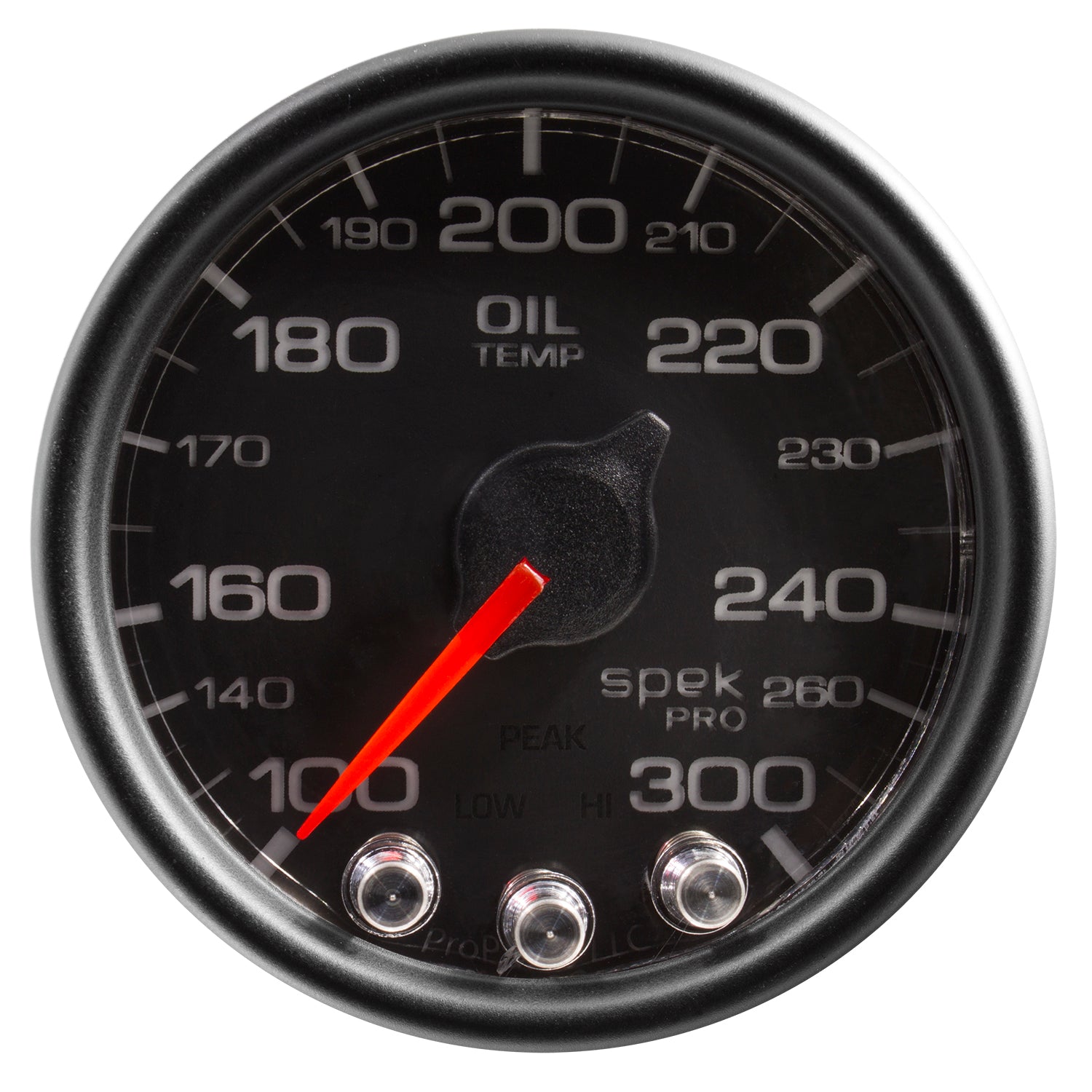 AutoMeter P32232 - GAUGE, OIL TEMP, 2 1/16", 300?F, STEPPER MOTOR W/PEAK & WARN, BLK/BLK, SPEK-PRO 4