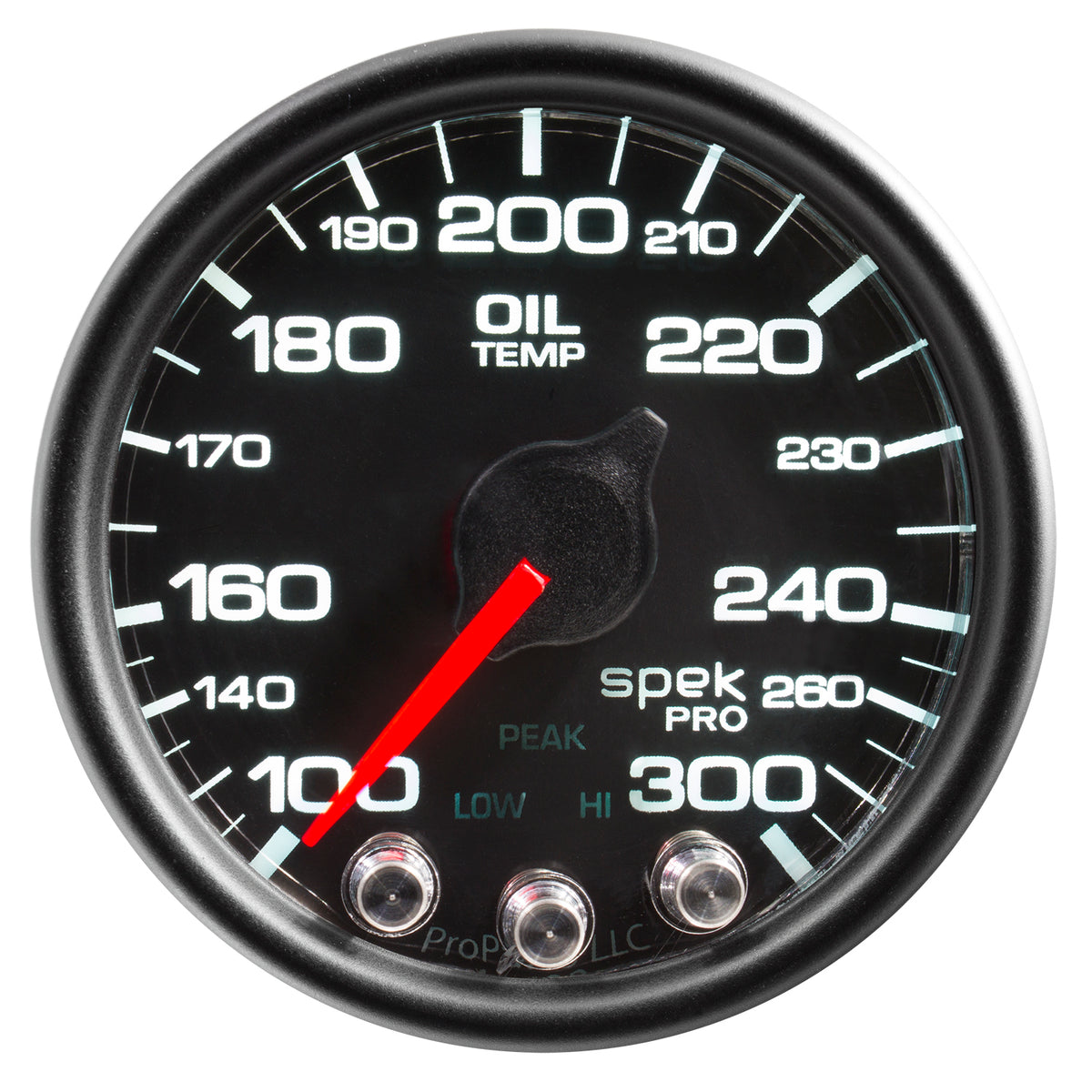 AutoMeter P32232 - GAUGE, OIL TEMP, 2 1/16", 300?F, STEPPER MOTOR W/PEAK & WARN, BLK/BLK, SPEK-PRO 3