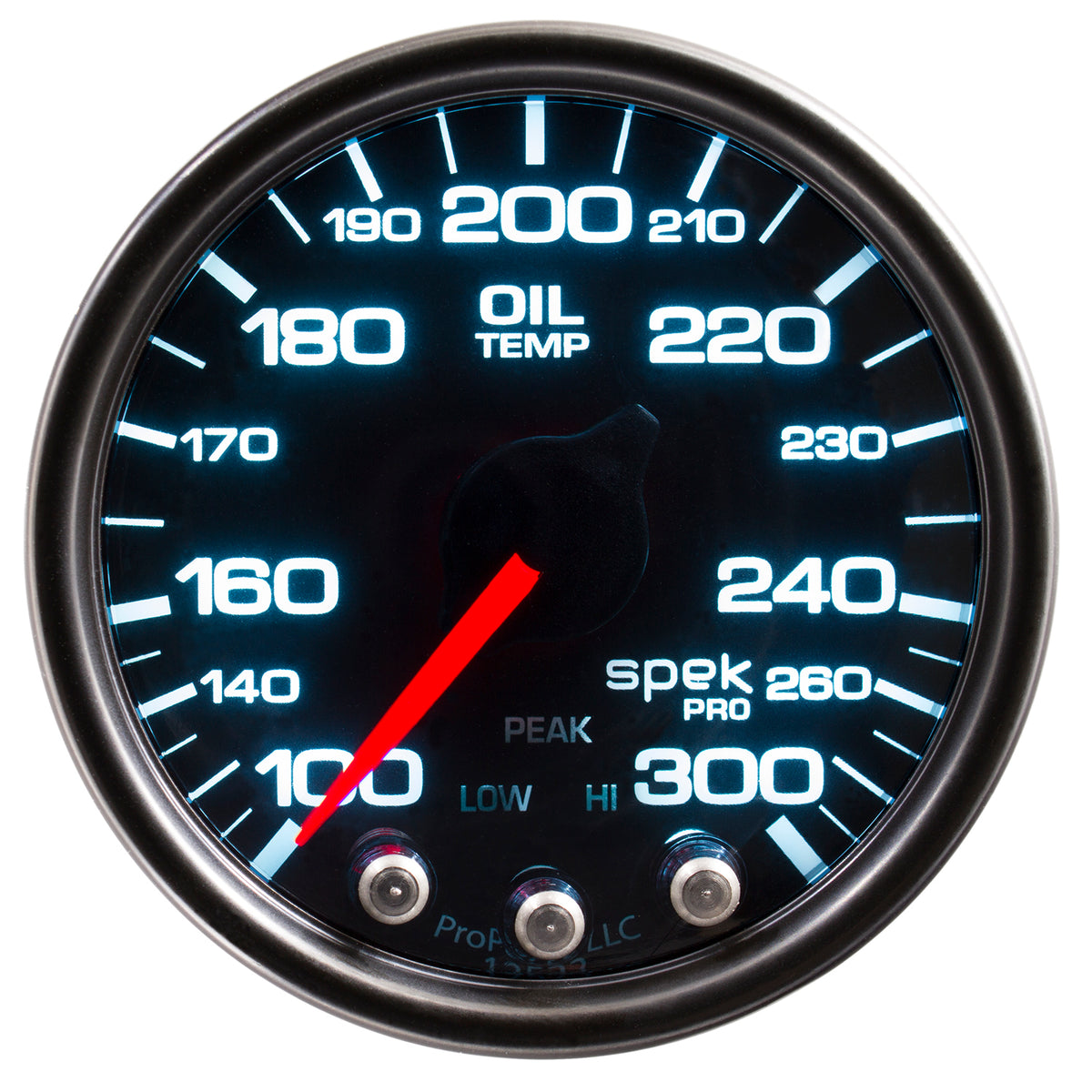 AutoMeter P32252 - GAUGE, OIL TEMP, 2 1/16", 300?F, STEPPER MOTOR W/PEAK & WARN, BLK/SMKE/BLK, SPEK 3