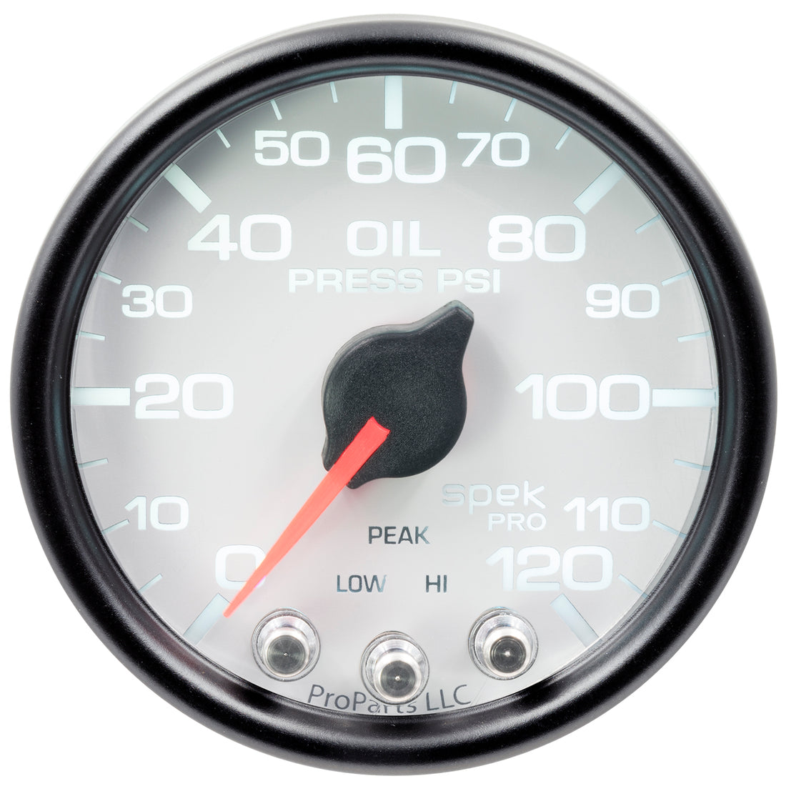 AutoMeter P32512 - GAUGE, OIL PRESS, 2 1/16", 120PSI, STEPPER MOTOR W/PEAK & WARN, WHT/BLK, SPEK