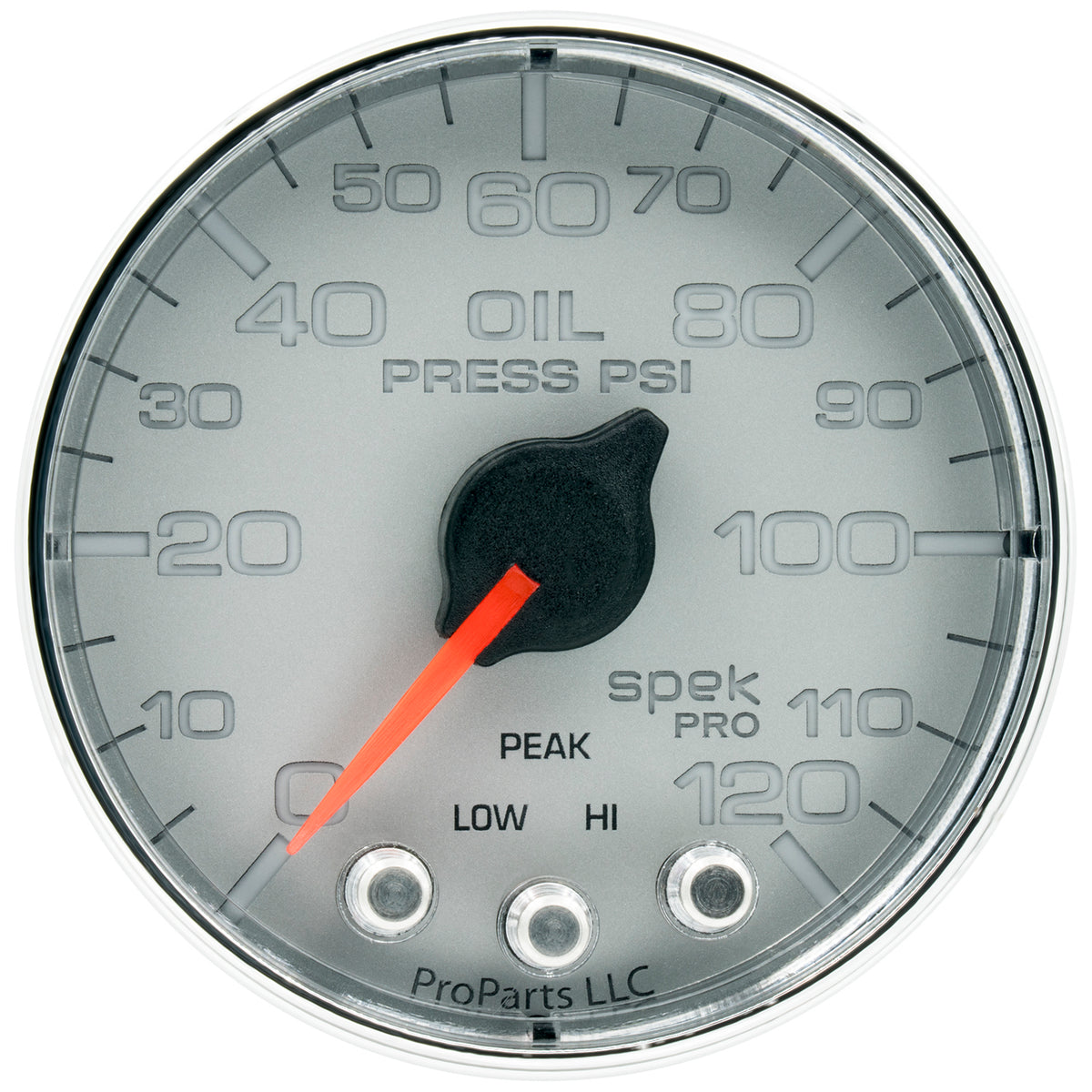 AutoMeter P325218 - GAUGE, OIL PRESS, 2 1/16", 120PSI, STEPPER MOTOR W/PEAK & WARN, SLVR/CHRM, SPEK 3