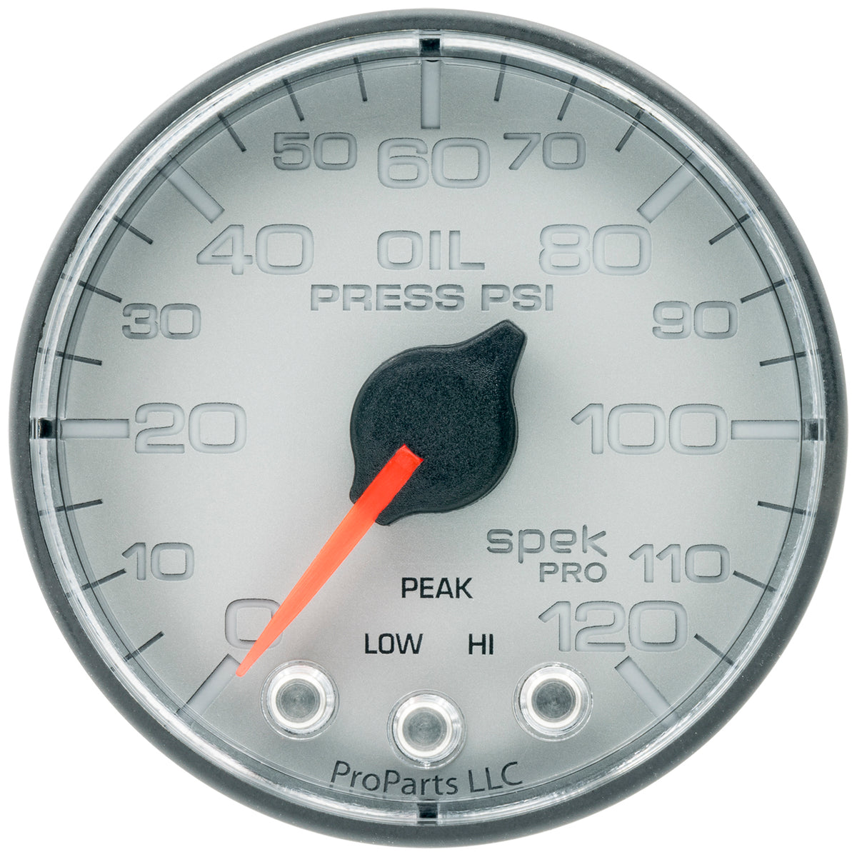 AutoMeter P325228 - GAUGE, OIL PRESS, 2 1/16", 120PSI, STEPPER MOTOR W/PEAK & WARN, SLVR/BLK, SPEK 3