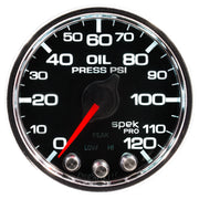 AutoMeter P32531 - GAUGE, OIL PRESS, 2 1/16", 120PSI, STEPPER MOTOR W/PEAK & WARN, BLK/CHRM, SPEK 3