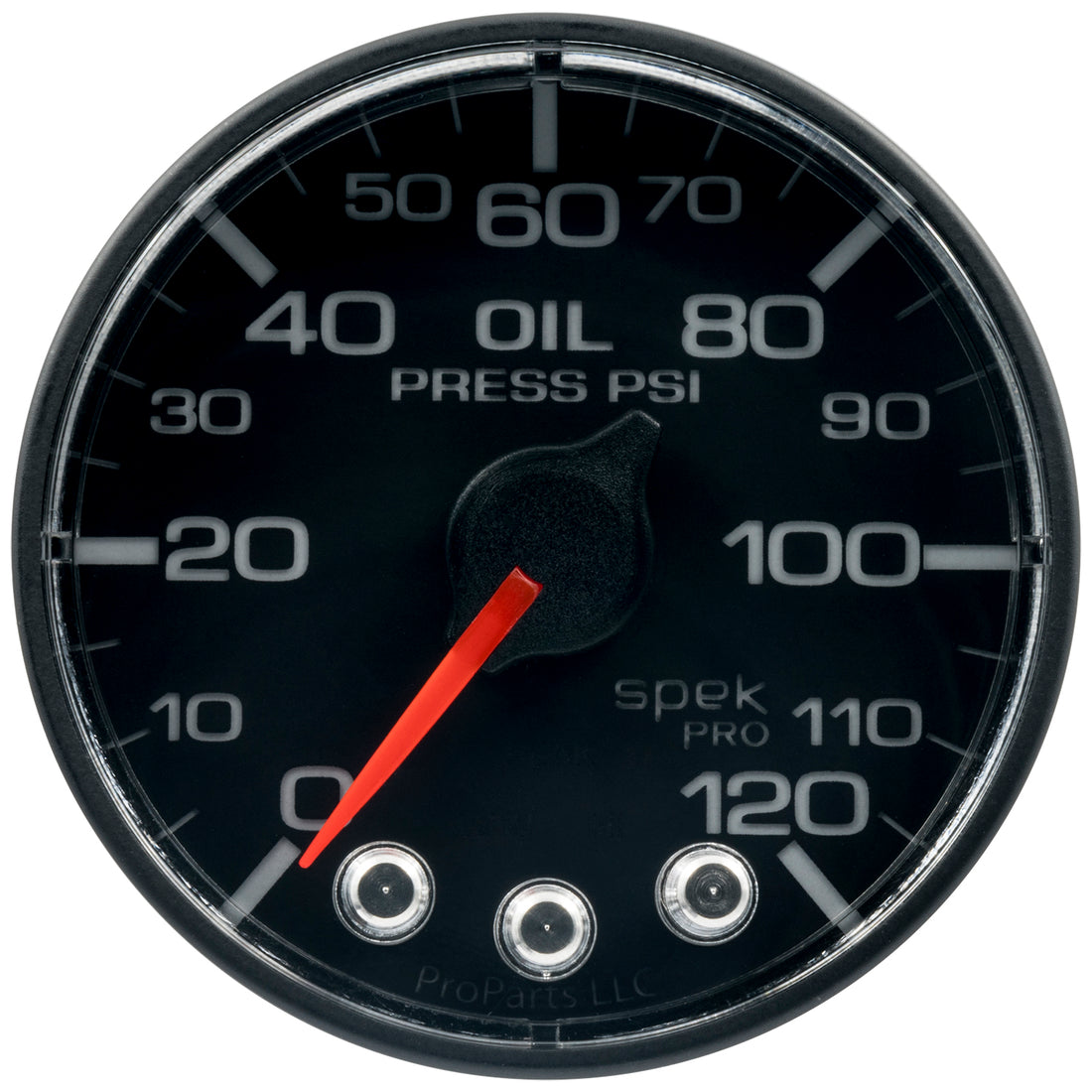 AutoMeter P325328 - GAUGE, OIL PRESS, 2 1/16", 120PSI, STEPPER MOTOR W/PEAK & WARN, BLK/BLK, SPEK 4