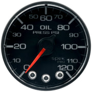 AutoMeter P325328 - GAUGE, OIL PRESS, 2 1/16", 120PSI, STEPPER MOTOR W/PEAK & WARN, BLK/BLK, SPEK 4